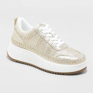 Universal Thread Metallic Gold Platform Lace-Up Sneakers